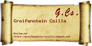 Greifenstein Csilla névjegykártya